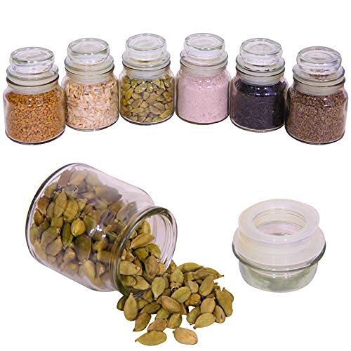 LUCID...We Build Relations Hexagon Glass Jar And Container With Rust Proof Air Tight Lid Glass Jar For Storage Of Spices And Dry